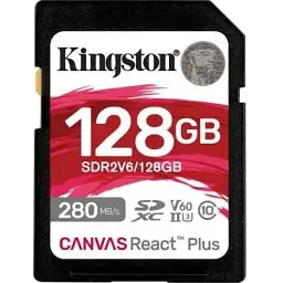 Карта пам'яті Kingston 128GB SDXC class 10 UHS-II U3 Canvas React Plus (SDR2V6/128GB)