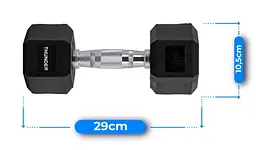 Гантель шестигранна Thunder 7,5 кг (HEXAGONAL-DUMBBELLS-7,5KG) - мініатюра 3