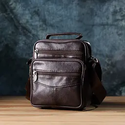 Сумка з ручкою для чоловіків Vintage 22865 17х19,5х7 см Коричневий - мініатюра 8