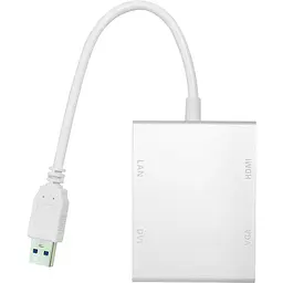 Перехідник PowerPlant USB 3.0 - HDXiaomi, DVI, VGA, RJ45 Gigabit Ethernet