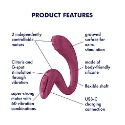 Вибратор Satisfyer G for Goddess 3 Wine Red Вагинально-клиторальный - миниатюра 3