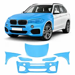 Антигравійна захисна бронеплівка за лекалами для BMW X5 F15 2013-2018 - передня частина авто (капот бампер фари крила)