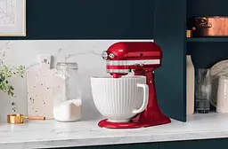 Чаша KitchenAid 5KSM2CB5PCC керамічна, з ручкою, текстурована 4.7 л біла (5KSM2CB5PCC) - мініатюра 4
