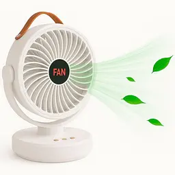 Акумуляторний міні вентилятор VU-05/FS-25 з поворотом / Вентилятор Mini fan з LED-підсвічуванням та USB