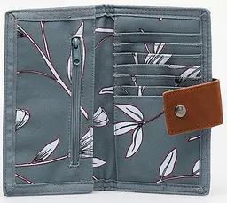 Гаманець жіночий тканинний Roxy Work For Us Wallet 10x19x2 см поліестер сірий з квітами - мініатюра 2