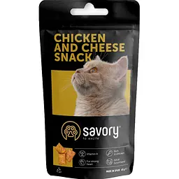 Хрусткі ласощі Savory Snack Подушечки для вибагливих котів, з куркою та сиром 60 г (31461)