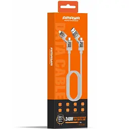 Дата кабель Amaya ACD-390 4in1 Type-C to Lightning/Type-C to USB 240W (1m) Biege - мініатюра 2