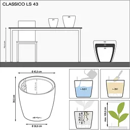 Вазон Lechuza Classico Color LS 43 білий (14290) - мініатюра 3
