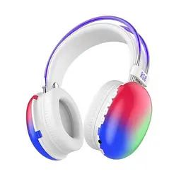 Бездротові навушники PG 830 RGB Bluetooth гарнітура з мікрофоном накладні білий