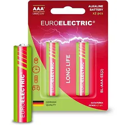 Батарейка лужна EUROELECTRIC LR03/AAA 2шт 1,5V blister