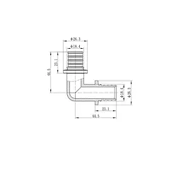 Кутник рівнопрохідний Koer 90 Ka.L20 - 20(2.8mm) x 20(2.8mm) KR4872 - мініатюра 2