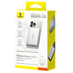 Портативний ЗП Power Bank Baseus PicoGo AM41 Ultra-Slim 27W з БЗП 10000 mAh (E0027200) Natural Titanium - мініатюра 3