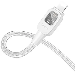 Дата кабель Hoco U124 Stone silicone power-off Type-C to Lightning (1.2m) Gray - мініатюра 3