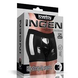 Труси для страпону Lovetoy Chic Strap-On Shorts, 40-43 (чорний)