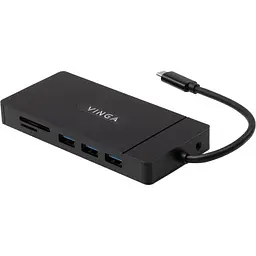 Концентратор Vinga USB-C 3.1 to VGA+HDMI+RJ45+3xUSB3.0+USB2.0+SD/TF+PD100W+Audio (VHYC10) - мініатюра 2