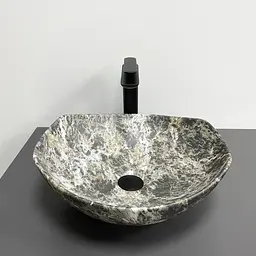 Умивальник VBI Ronta dark grey stone matt накладний VBI-017302, Мрамор - мініатюра 4