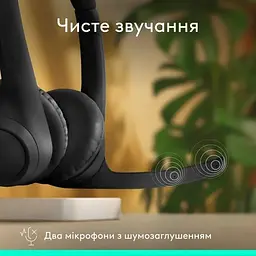 Bluetooth-гарнітура бездротова накладна Logitech Zone 300 Wireless (981-001407) чорна - мініатюра 2