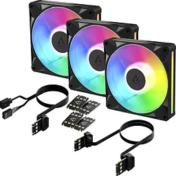 Комплект корпусних вентиляторів Arctic BioniX P14 A-RGB 3-Pack Black (ACFAN00341A) [176023] - мініатюра 2