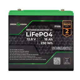 Акумулятор GV LiFePО4 12V (12,8V) - 18 Ah (230Wh)
