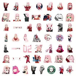 Стікерпак Милий у Франксі Набір наклейок GeekLand Darling in the Franxx 50 штук - мініатюра 2
