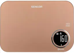 Ваги кухонні 5кг підключення до смартфону AAAx2 пластик золотий Sencor kuh0015499