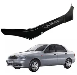 Дефлектор капота мухобойка для Daewoo Lanos 2005- Кріплення Пластина та скотч Voron Glass - мініатюра 10