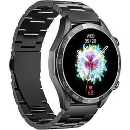 Смарт-годинник Haylou Solar 5 LS20 Black (Silicone + Stainless steel strap) - мініатюра 2