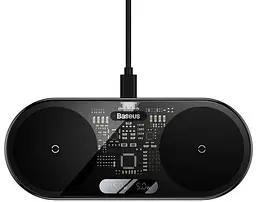 Бездротовий зарядний пристрій Baseus Digital LED Display 2-in-1 20W WXSX010101 Black - мініатюра 4