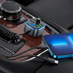 Адаптер автомобильный HOCO Energy car BT FM transmitter E74 - мініатюра 6