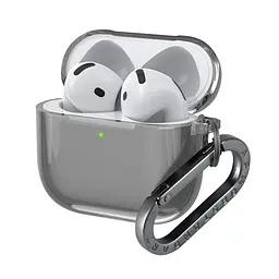 Чохол для навушників Apple AirPods 4, чорний, Air, термополіуретан (TPU), протиударний, захист від подряпин, пилу і ударів, футляр з карабіном для кріплення, точні вирізи для доступу до роз"ємів, ArmorStandart (ARM82606) - мініатюра 2