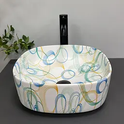 Умивальник VBI Arezzo abstract matt накладний VBI-013203, Кольоровий - мініатюра 3