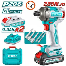 Шуруповерт Total TIRLI2028 гвинтоверт ударний 20В Li-Ion 2 ак