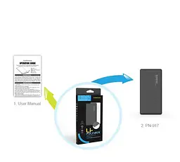 Зовнішній акумулятор Power Bank Pineng PN-917 20000mAh (Чорний) - мініатюра 5