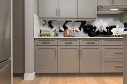 Кухонний фартух Доріжка з Каміння вінілова наклейка Орхідеї краплі роси Сірий 60х300 см Happy Pocket Z180691 - мініатюра 4