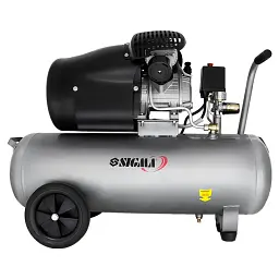 Компресор Sigma двоциліндровий 2.5кВт 455л/хв 10бар 50л (2 крана) (7043721) - мініатюра 2