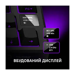 Клавіатура Lorgar KBP7075W Pro RGB Wireless/Bluetooth/USB UA Black/Yellow (LRG-KBP7075W-YL-US) - мініатюра 8