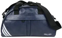 Сумка спортивна для фітнесу Wallaby зі штучної шкіри 16 л 44×23×19 см Синя