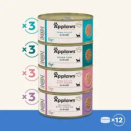 Набір консервів для котів Applaws Fish Selection in Broth 12 х 70 г - мініатюра 2