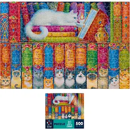 Пазли De.tail Коти в бібліотеці 500 елементів (DT500-11) - мініатюра 3
