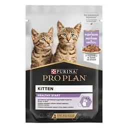 Влажный корм для котят Purina Pro Plan Kitten Healthy Start с индейкой в соусе 85 г 12457652