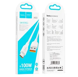 Кабель Hoco X93 Force 100W fast charging data cable Type-C 1M White - мініатюра 2