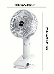 Міні вентилятор Desktop fan ручний з прищіпкою портативний акумуляторний переносний на акумуляторі USB - мініатюра 6