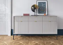 Комод Perfect Home Нова / Nova 3-дверний з 3 шухлядами і чорними ніжками KSZ154 Сірий (PFH-091242)