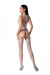 Бодістокінг з безліччю бретелей Passion BS095 One Size, white, імітація пояса та панчіх, з доступом - мініатюра 2