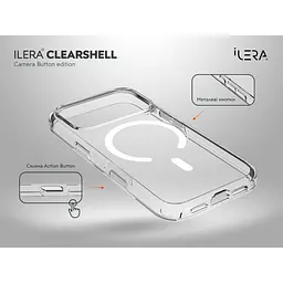 Чохол iLera ClearShell Camera Button with MagSafe для Apple iPhone 17 Pro Transparent (iLHsCLCaB17Pr) [150429] - мініатюра 4
