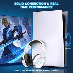 Бездротова ігрова гарнітура для PS5/PS4, ПК, Switch, Mac, ігрова гарнітура 2,4 ГГц із мікрофоном, акумулятор 45H - мініатюра 3