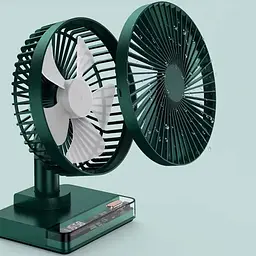 Настільний вентилятор DF11-B with clock 7200 mAh Green - мініатюра 2