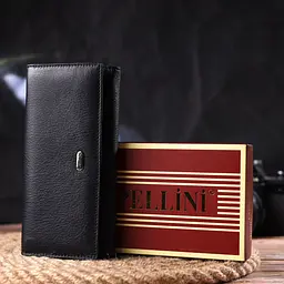 Класичний жіночий гаманець із натуральної шкіри Canpellini 21657 чорний - мініатюра 10