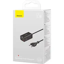 Мережевий зарядний пристрій Baseus GaN3 Pro Desktop Fast Charger 2C+2U 65W + Cable USB-C to USB-C Black (CCGP040101) [80903] - мініатюра 7