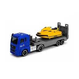Дитяча автомодель "Вантажівка з моторним човном" TechnoDrive 250424CG-1, масштаб 1:64